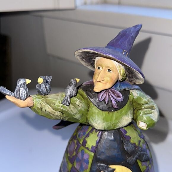 New in box 2004 Jim Shore Black Bird Stew Witch with Black Birds Figurine - Picture 2 of 10